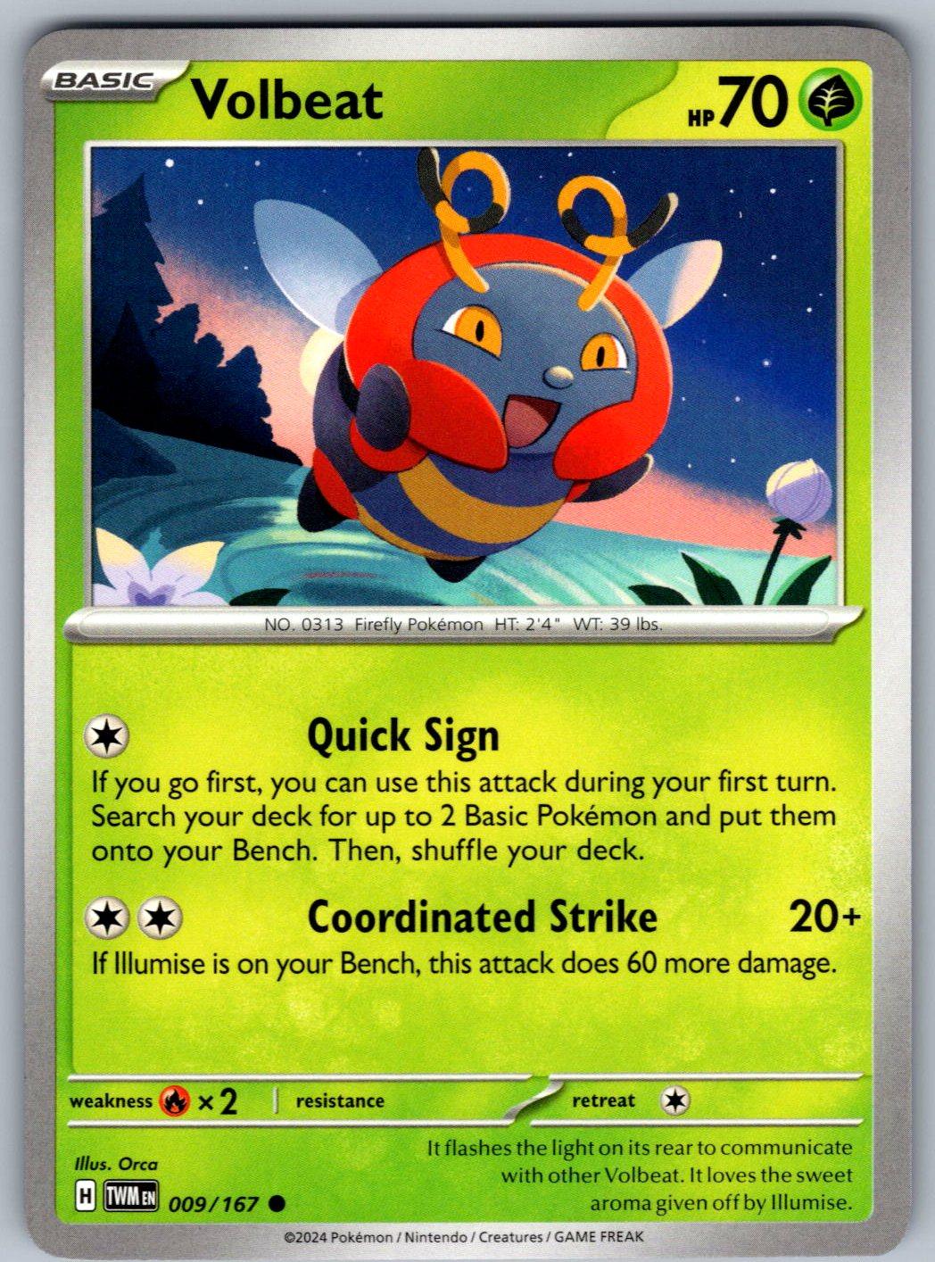 Volbeat 009/167 Twilight Masquerade Pokemon