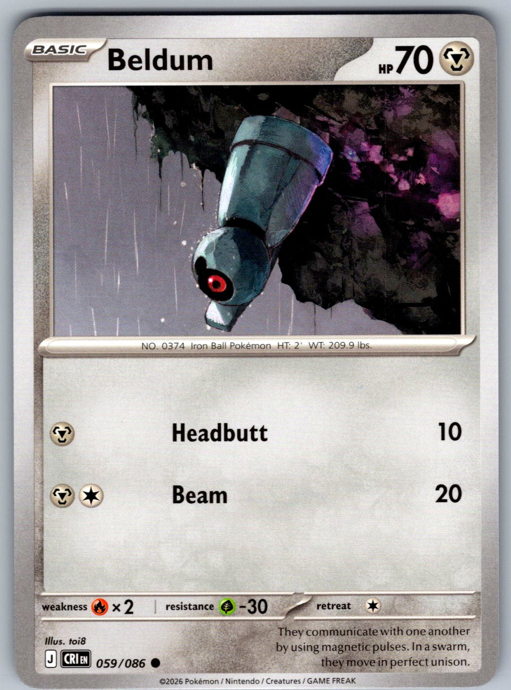 Beldum 059/086 Chaos Rising Pokemon