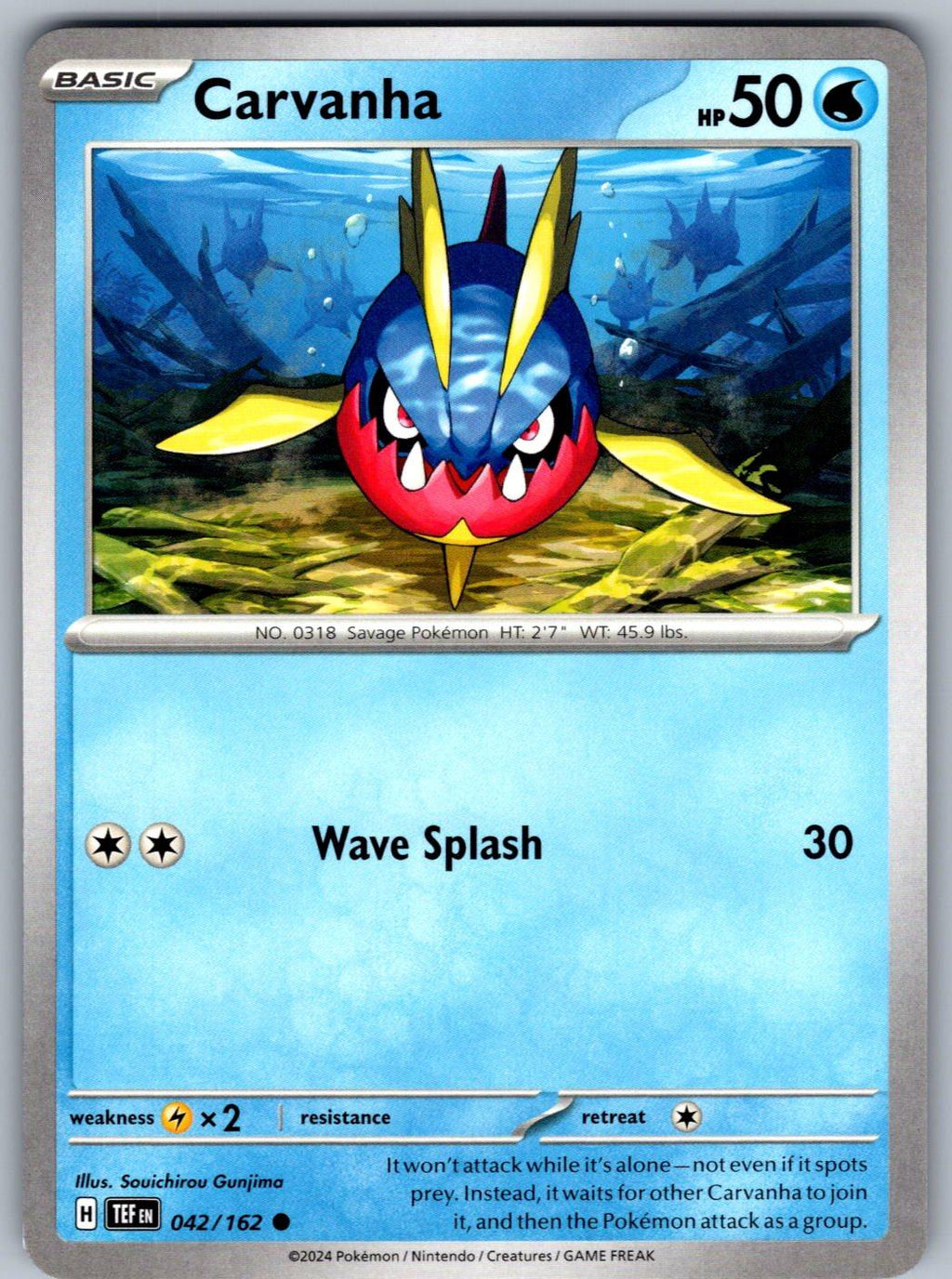Carvanha 042/162 Temporal Forces Pokemon