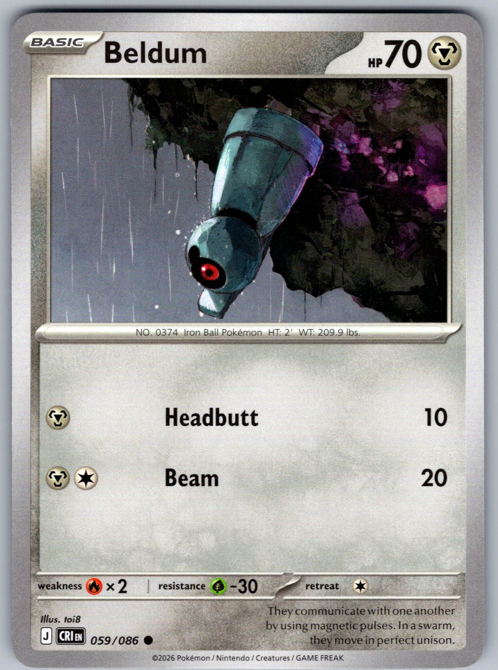Beldum 059/086 Chaos Rising Pokemon