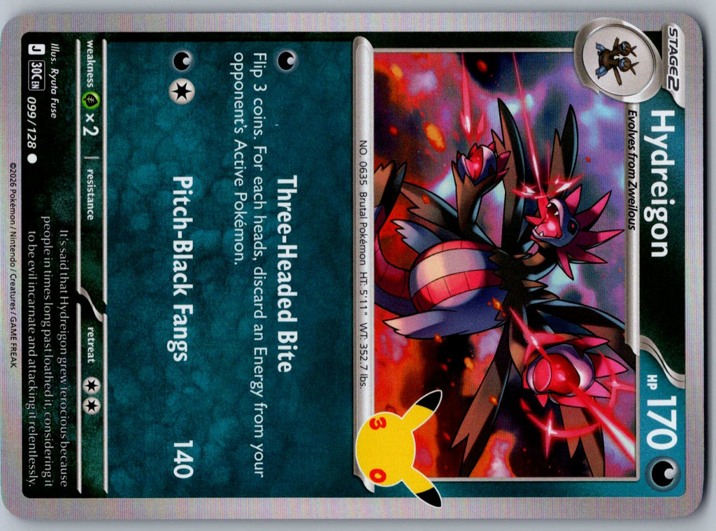 Hydreigon 099/128 ME: 30th Celebration Pokemon Holo