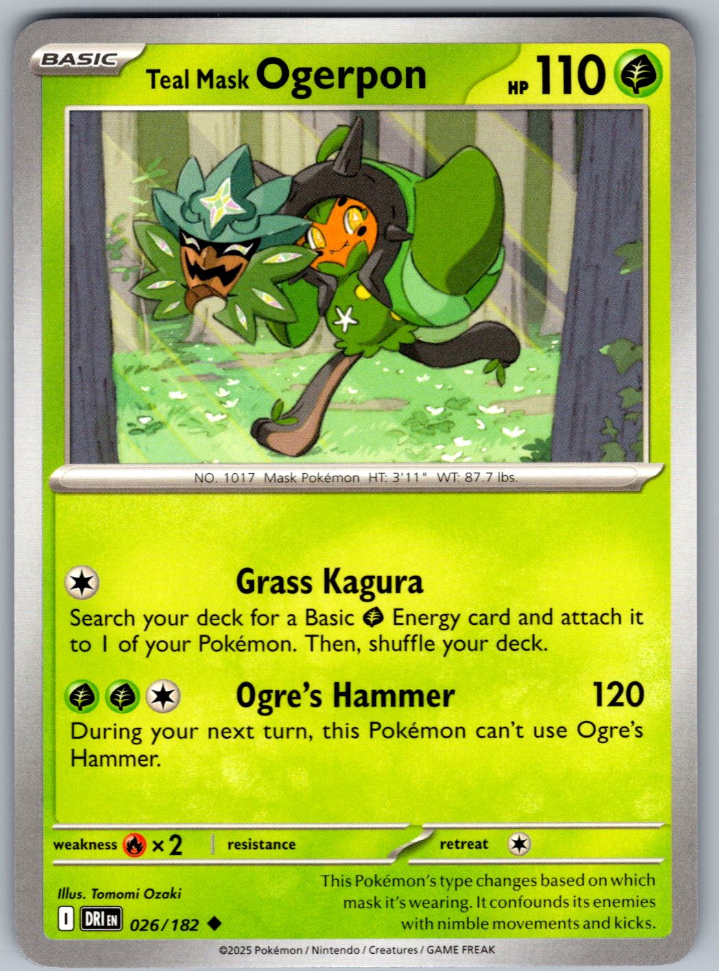 Teal Mask Ogerpon 026/182 Destined Rivals Pokemon