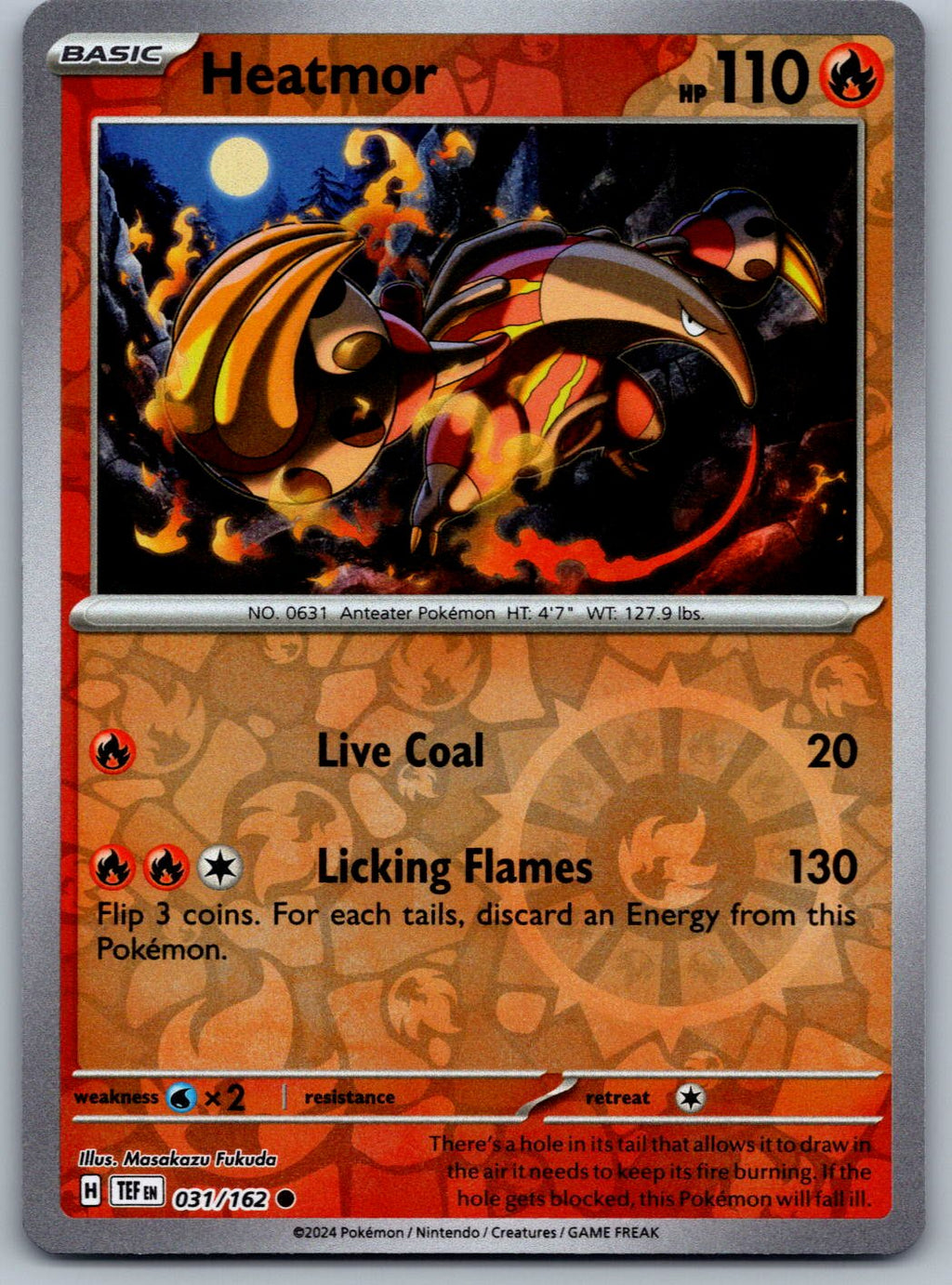 Heatmor 031/162 Temporal Forces Pokemon Reverse Holo