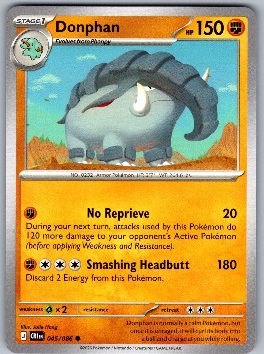Donphan 045/086 Chaos Rising Pokemon