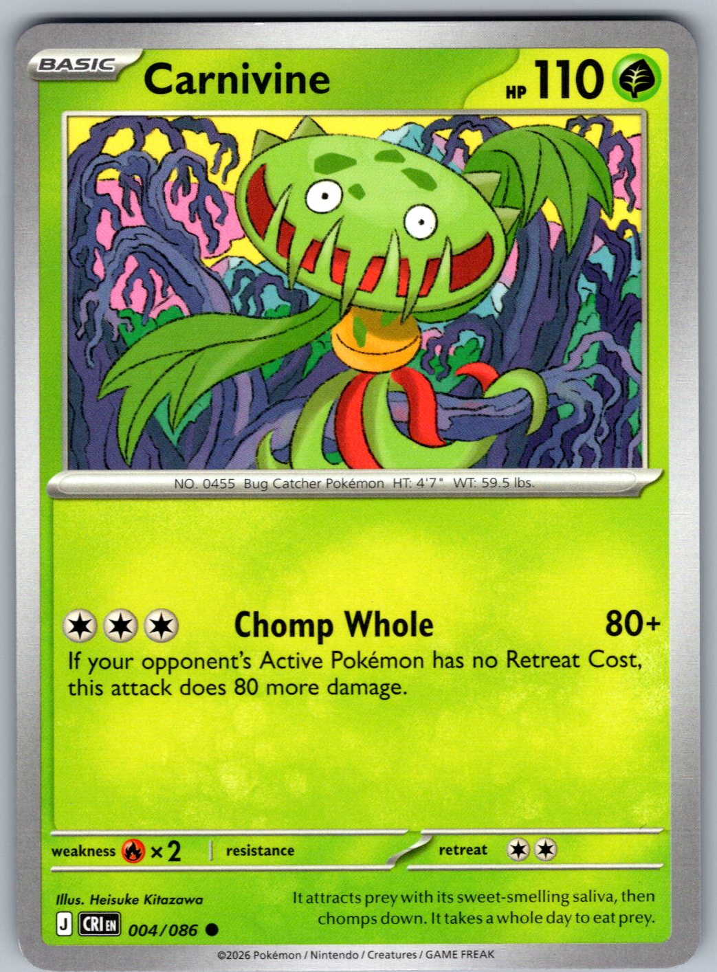 Carnivine 004/086 Chaos Rising Pokemon