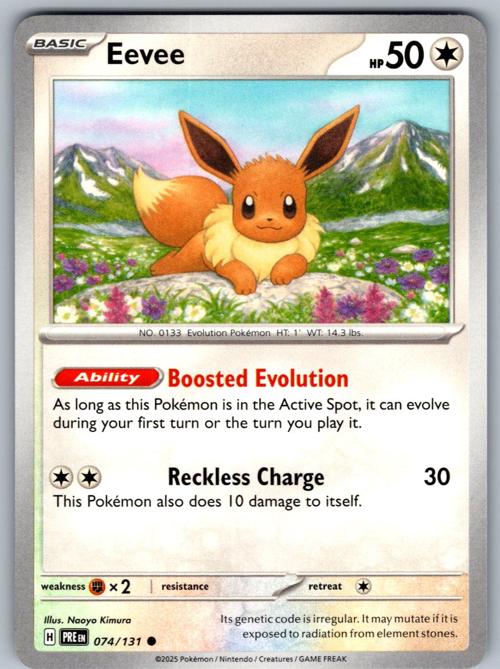 Eevee 074/131 Prismatic Evolutions Pokemon