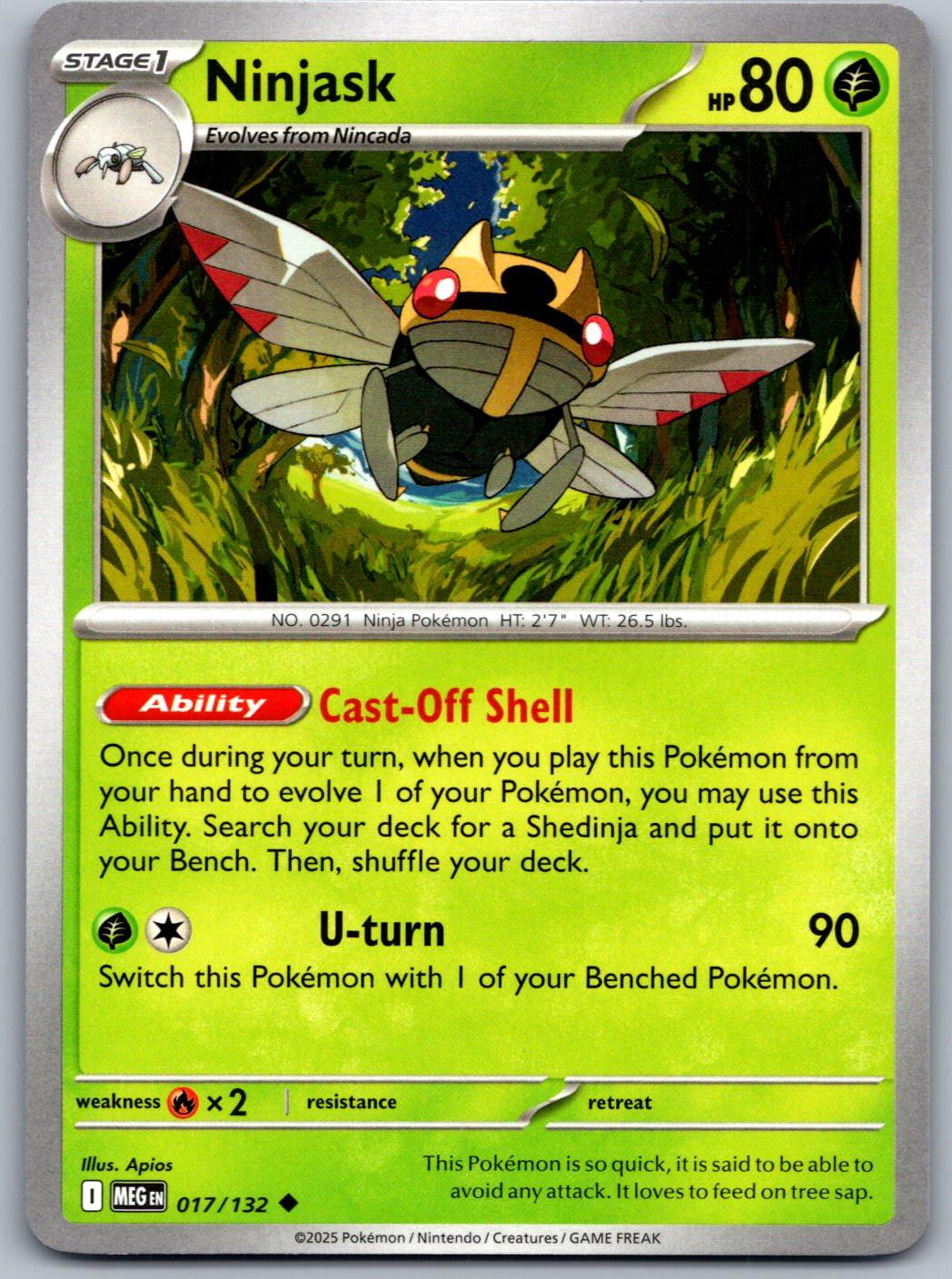 Ninjask 017/132 Mega Evolution Pokemon