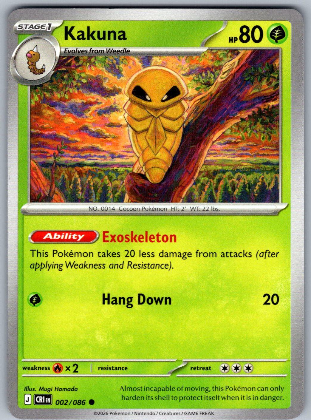 Kakuna 002/086 Chaos Rising Pokemon