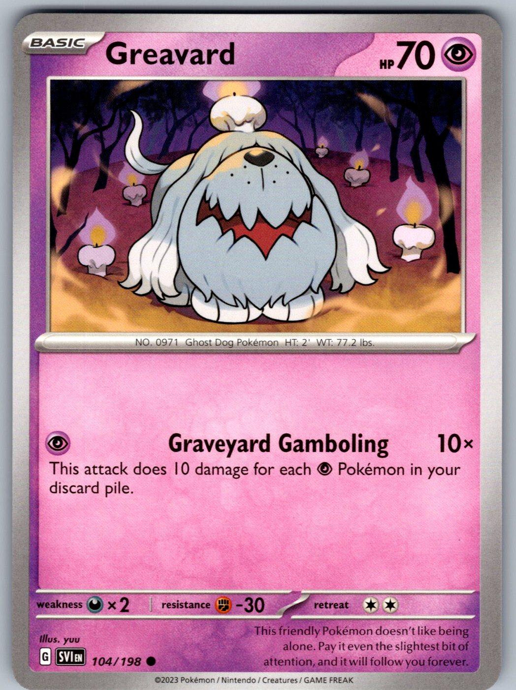 Greavard 104/198 Scarlet & Violet Pokemon