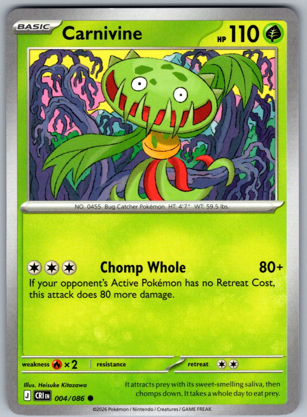 Carnivine 004/086 Chaos Rising Pokemon