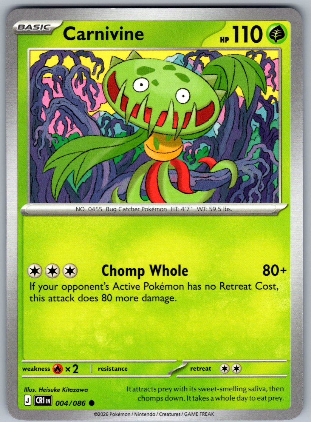 Carnivine 004/086 Chaos Rising Pokemon