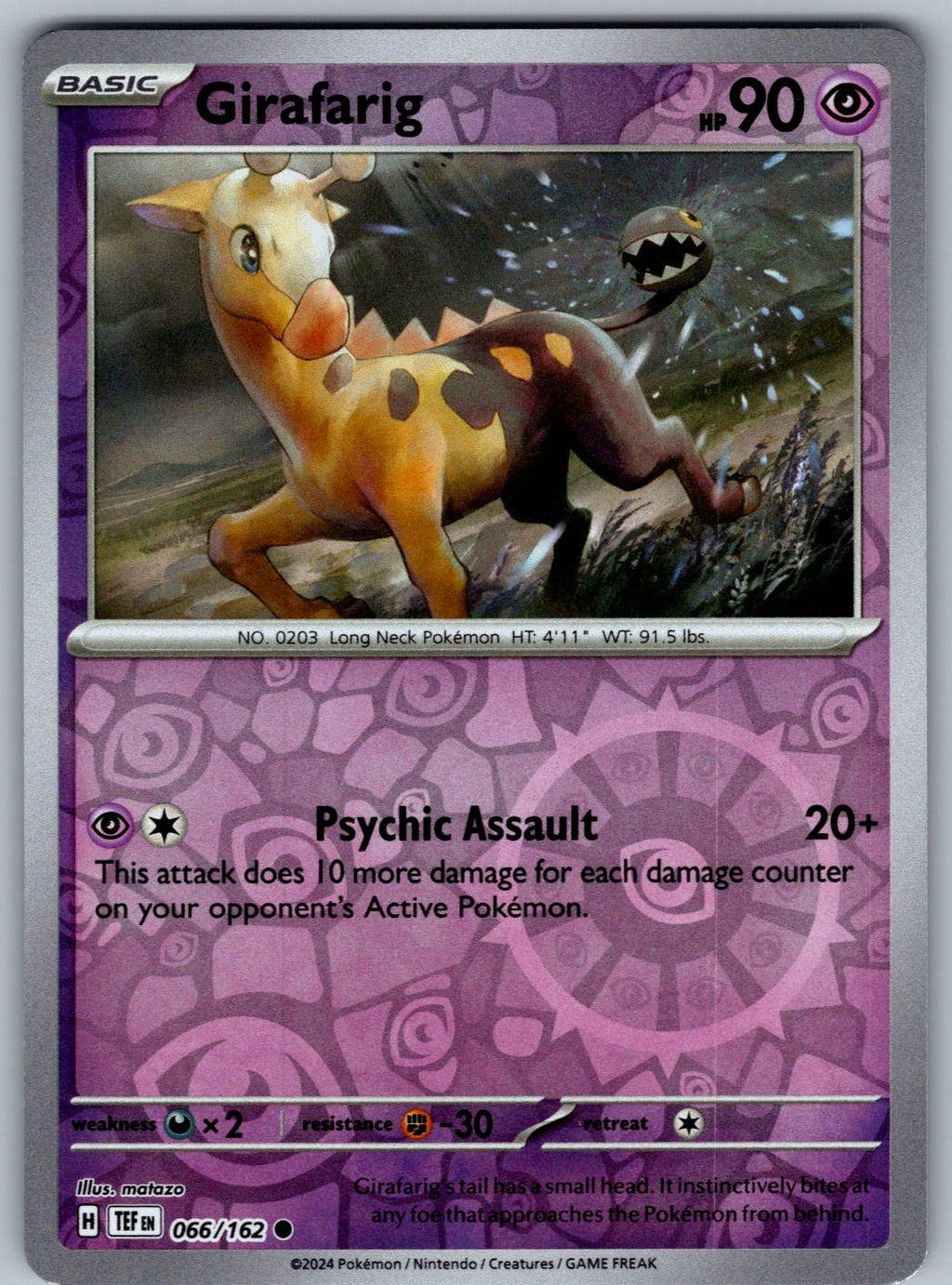 Girafarig 066/162 Temporal Forces Pokemon Reverse Holo