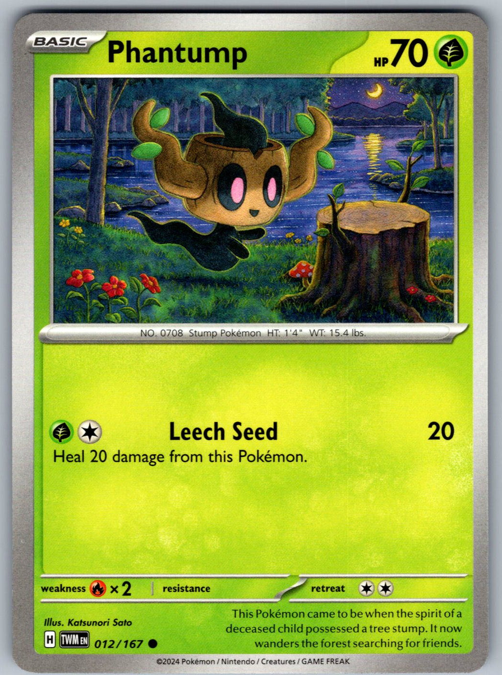 Phantump 012/167 Trick or Trade BOOster 2024 Pokemon