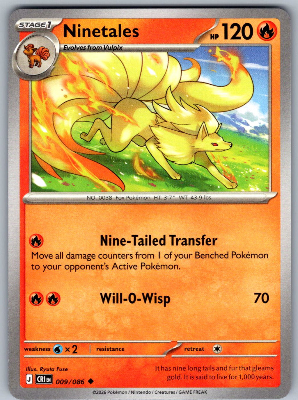 Ninetales 009/086 Chaos Rising Pokemon