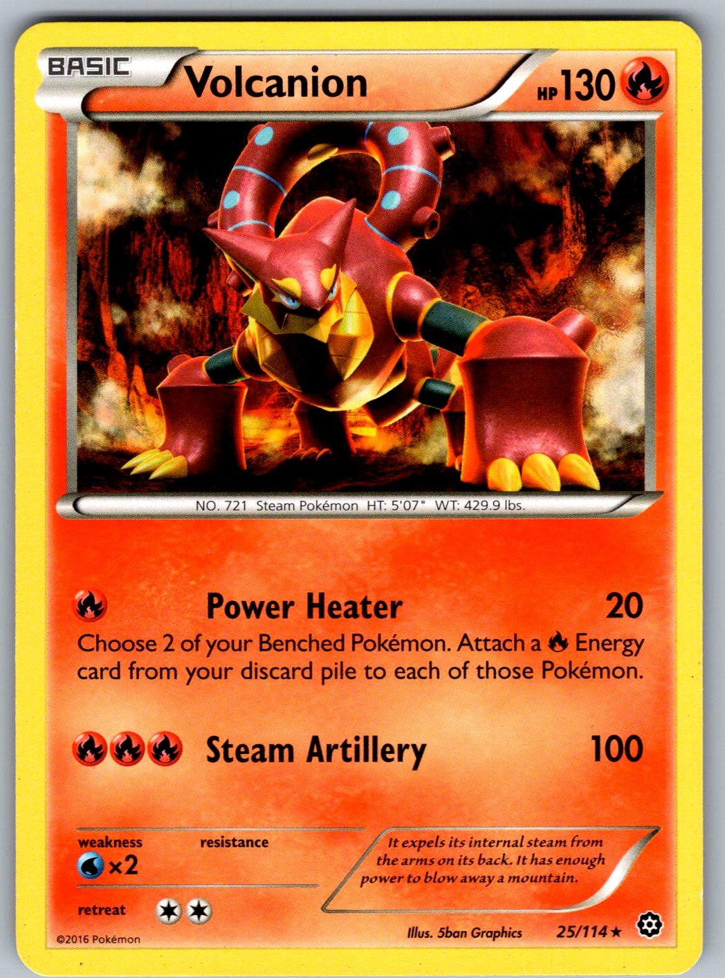 Volcanion 25/114 Steam Siege Pokemon