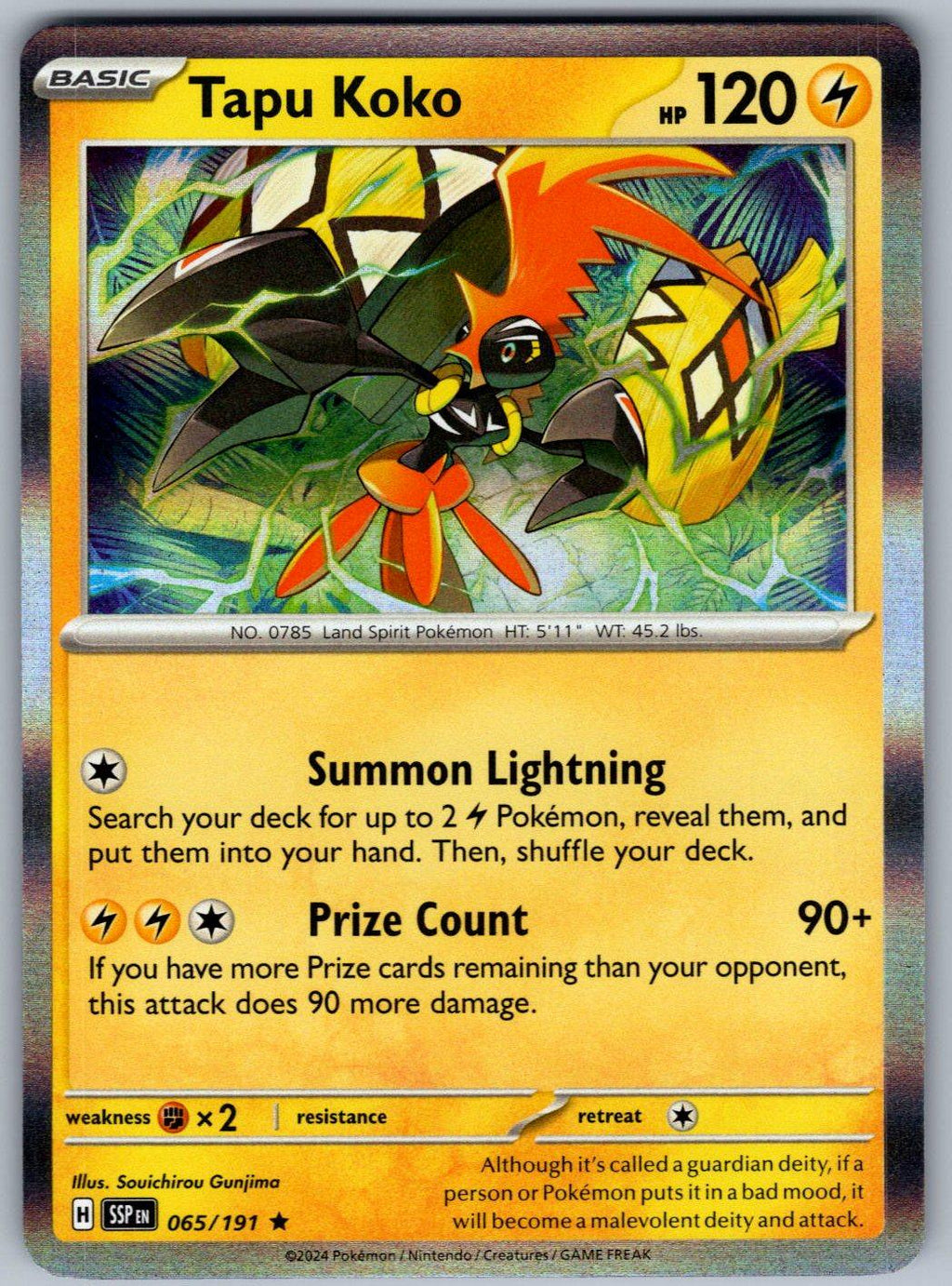 Tapu Koko 065/191 Surging Sparks Pokemon Holo