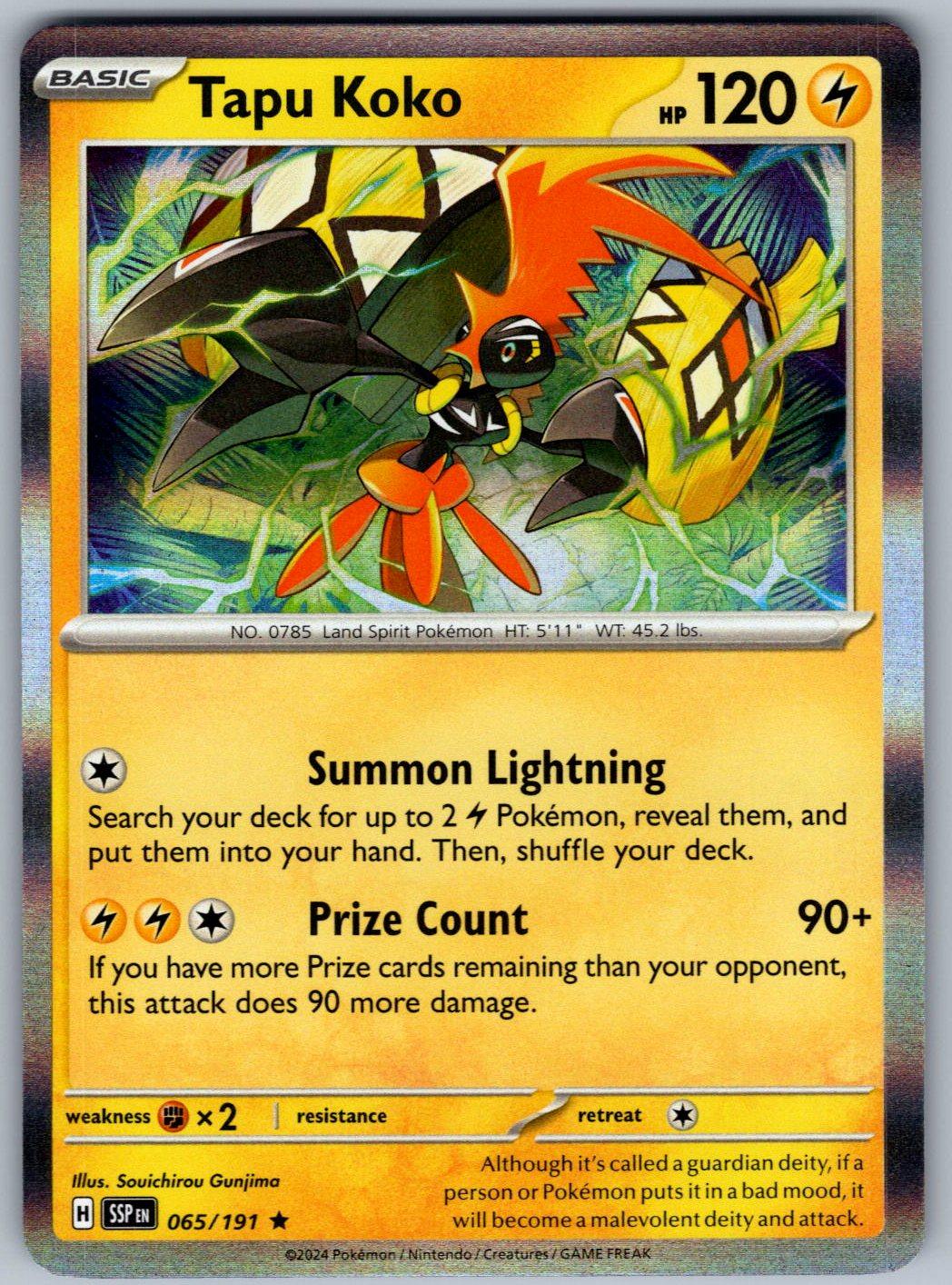 Tapu Koko 065/191 Surging Sparks Pokemon Holo