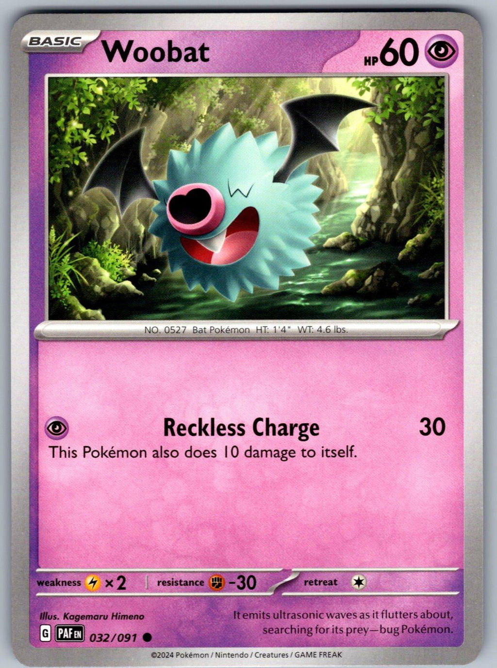 Woobat 032/091 Paldean Fates Pokemon