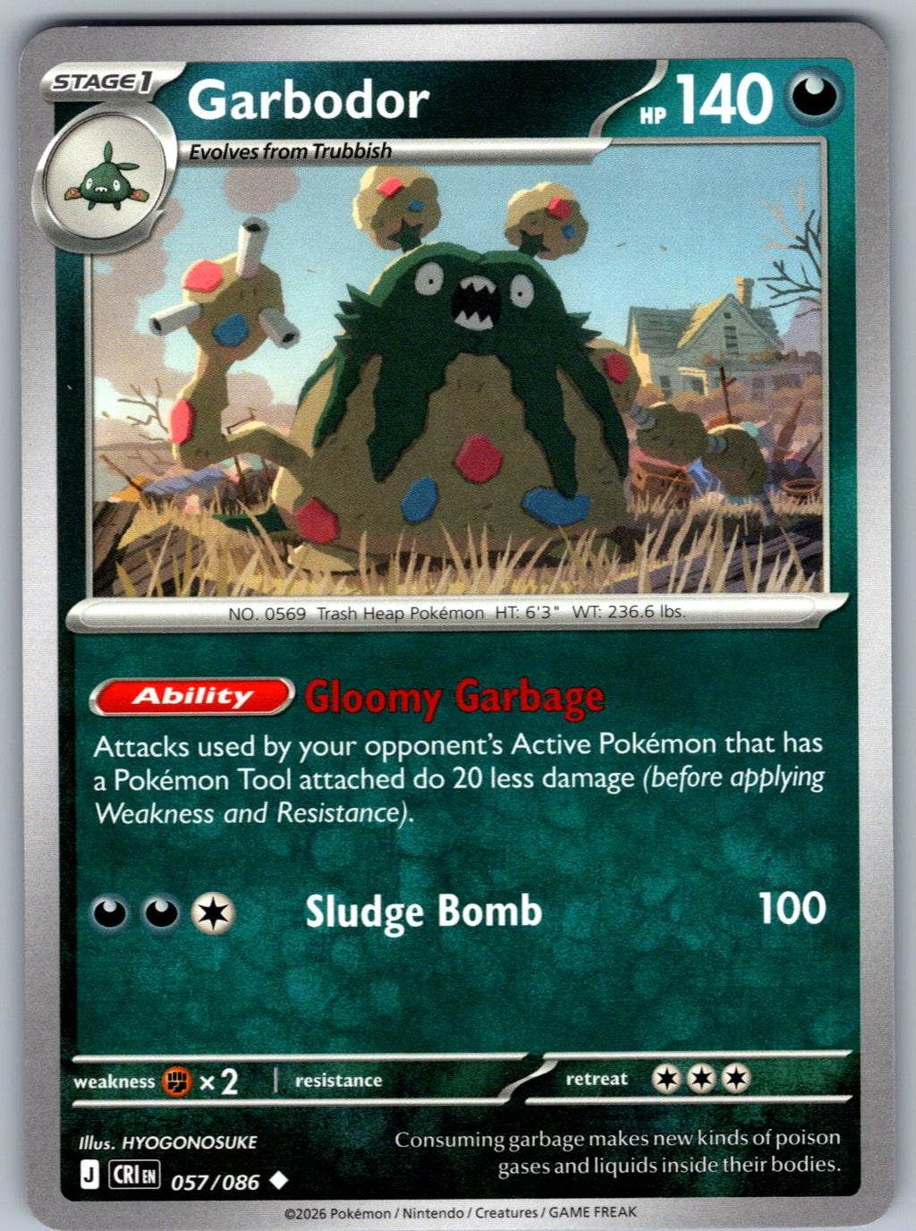 Garbodor 057/086 Chaos Rising Pokemon