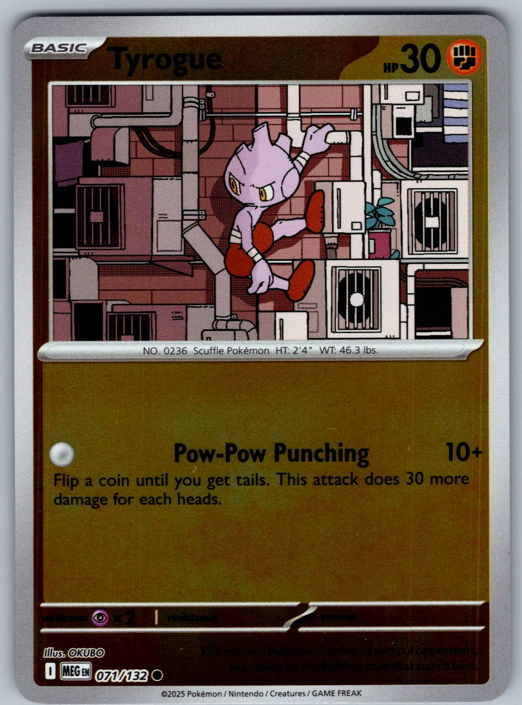 Tyrogue 071/132 Mega Evolution Pokemon Reverse Holo