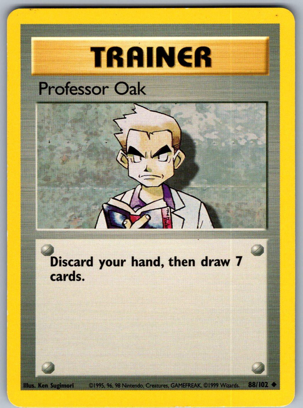 Professor Oak 88/102 Base Set Unlimited Pokemon