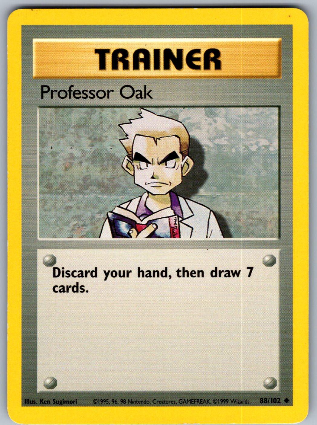 Professor Oak 88/102 Base Set Unlimited Pokemon