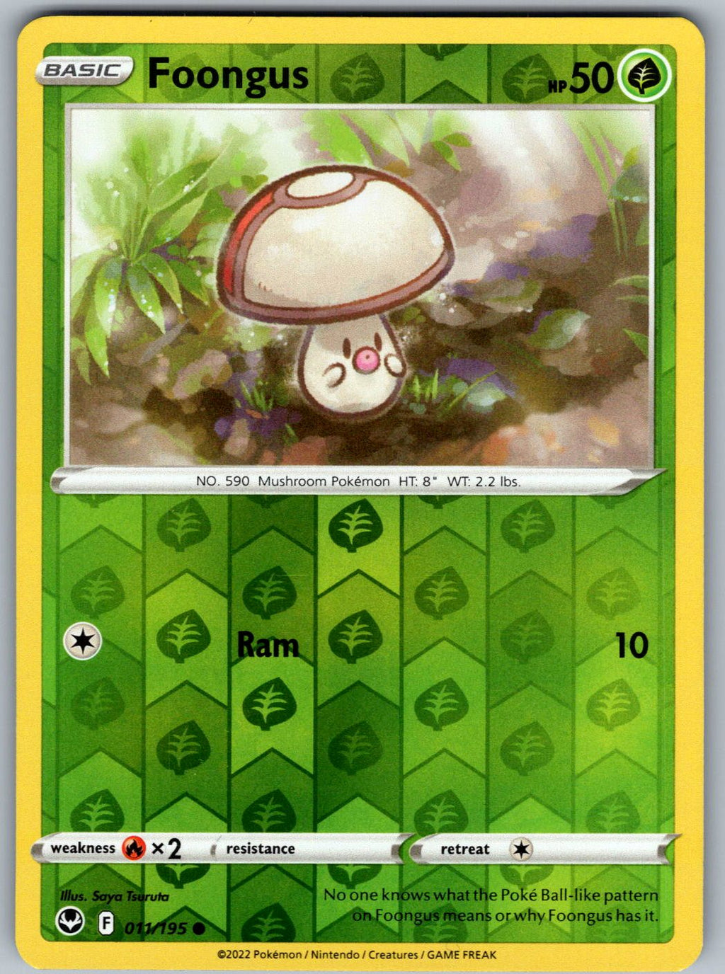 Foongus 011/195 Silver Tempest Pokemon Reverse Holo