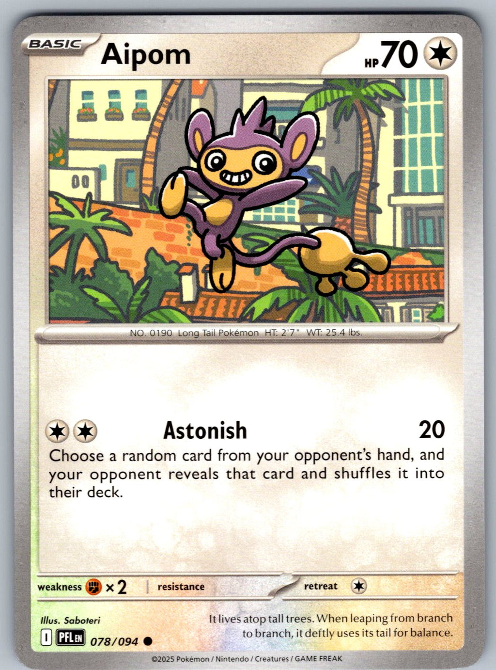 Aipom 078/094 Phantasmal Flames Pokemon