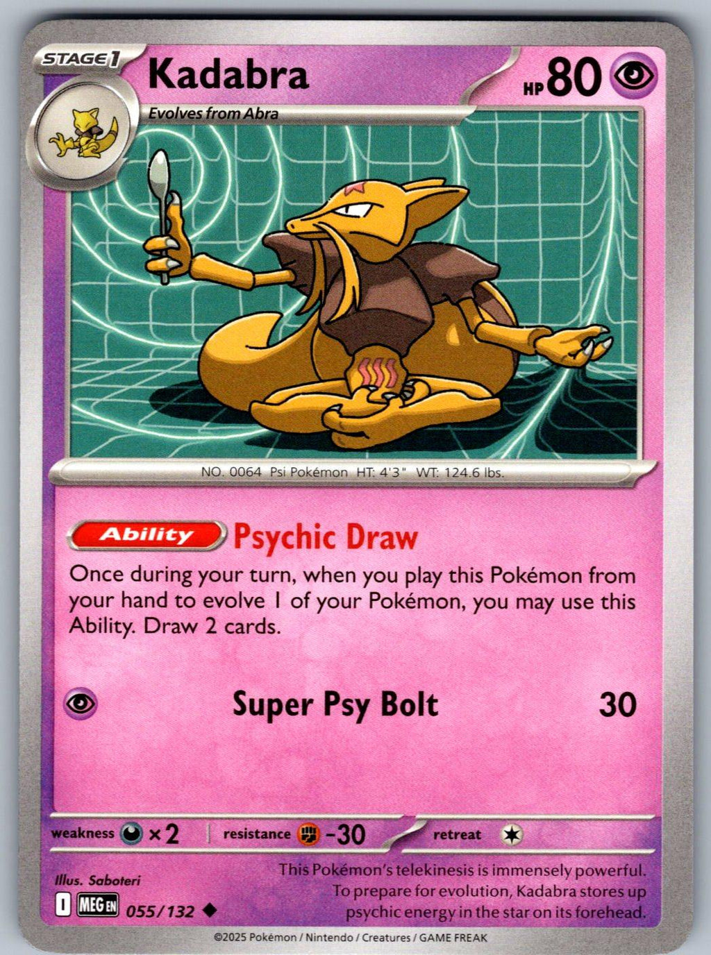 Kadabra 055/132 Mega Evolution Pokemon