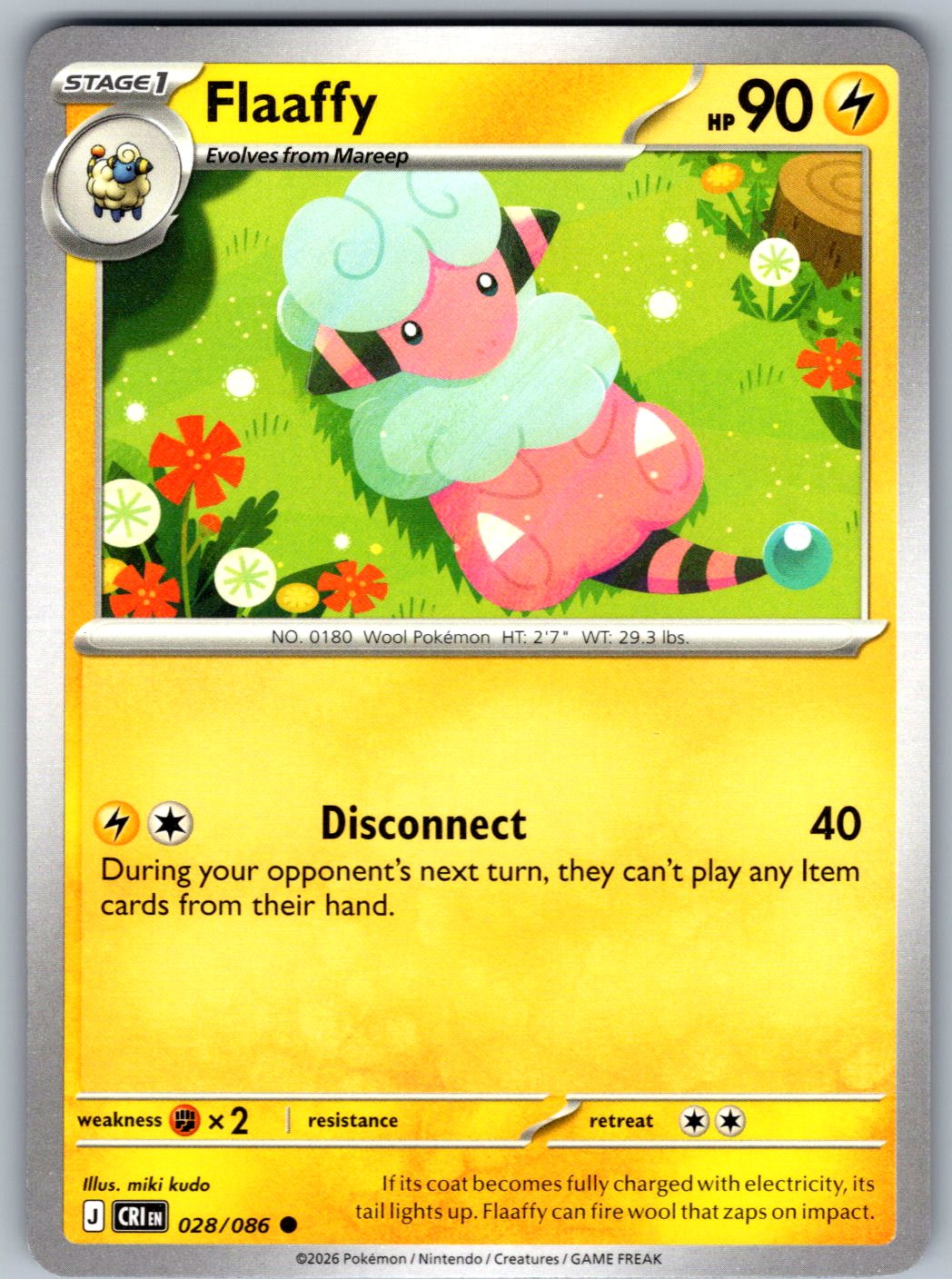 Flaaffy 028/086 Chaos Rising Pokemon