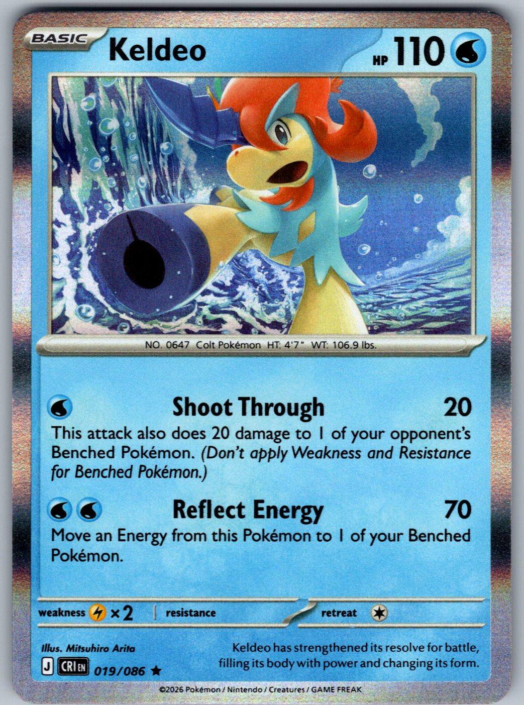 Keldeo 019/086 Chaos Rising Pokemon Holo