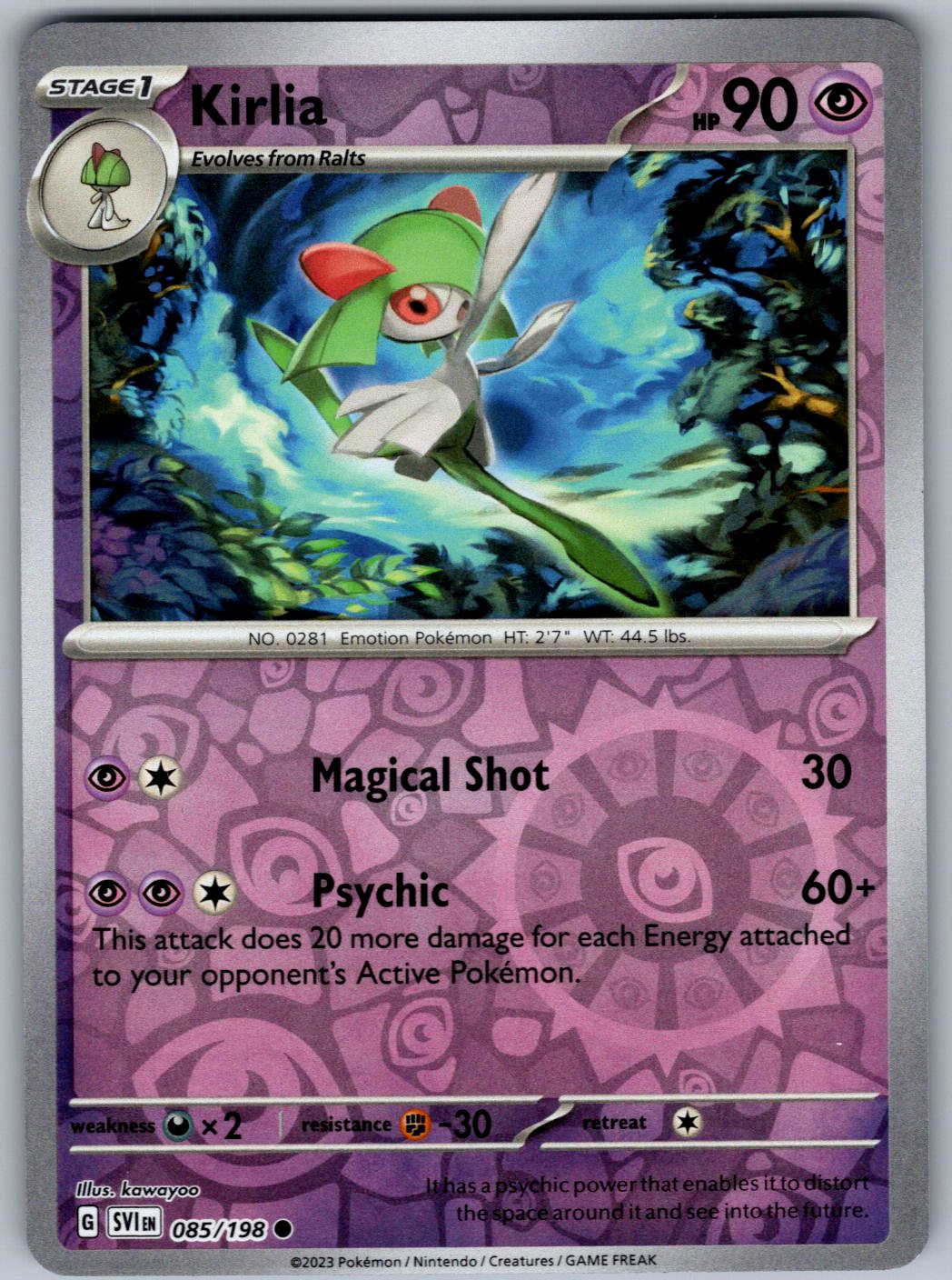 Kirlia 085/198 Scarlet & Violet Pokemon Reverse Holo