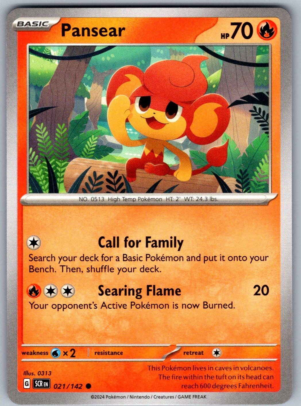 Pansear 21/142 Stellar Crown Pokemon