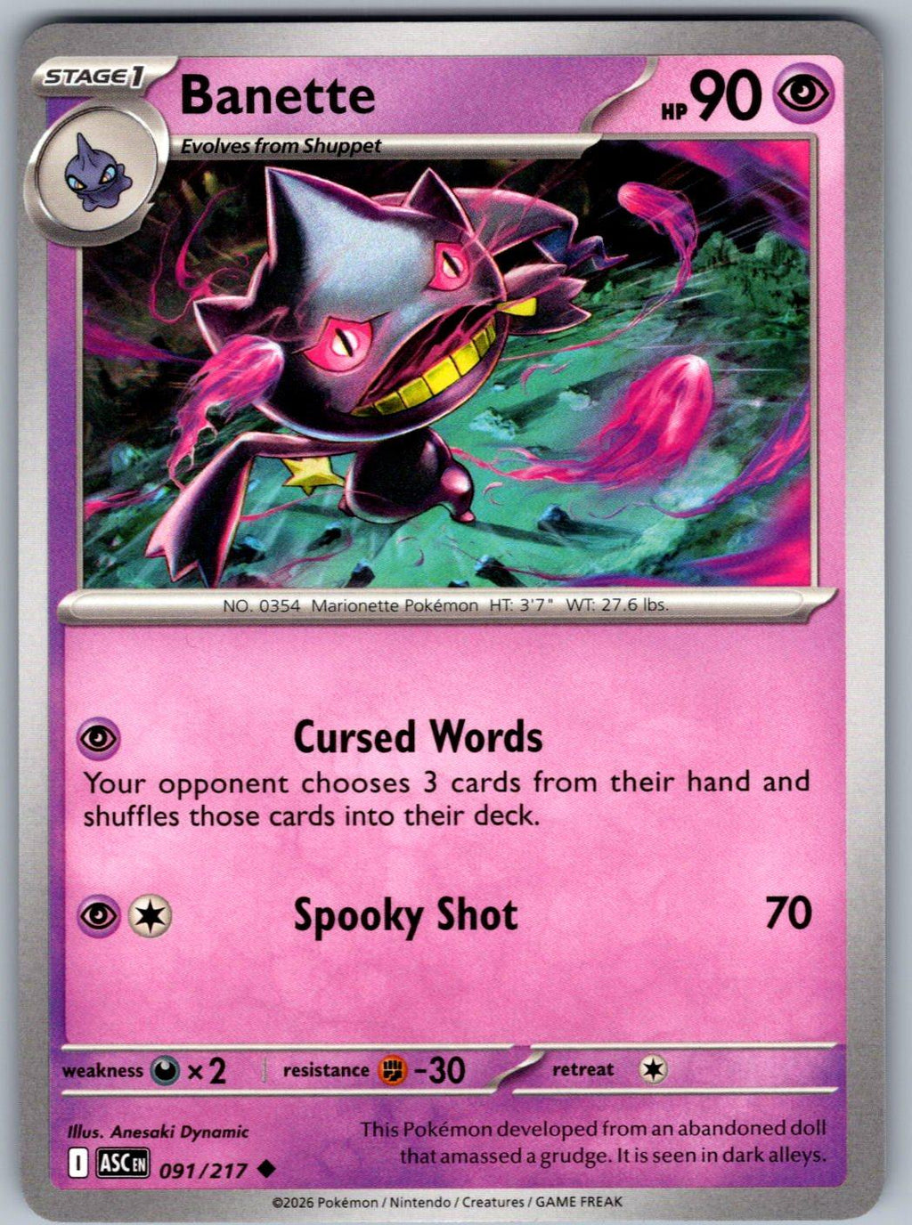 Banette 091/217 Ascended Heroes Pokemon