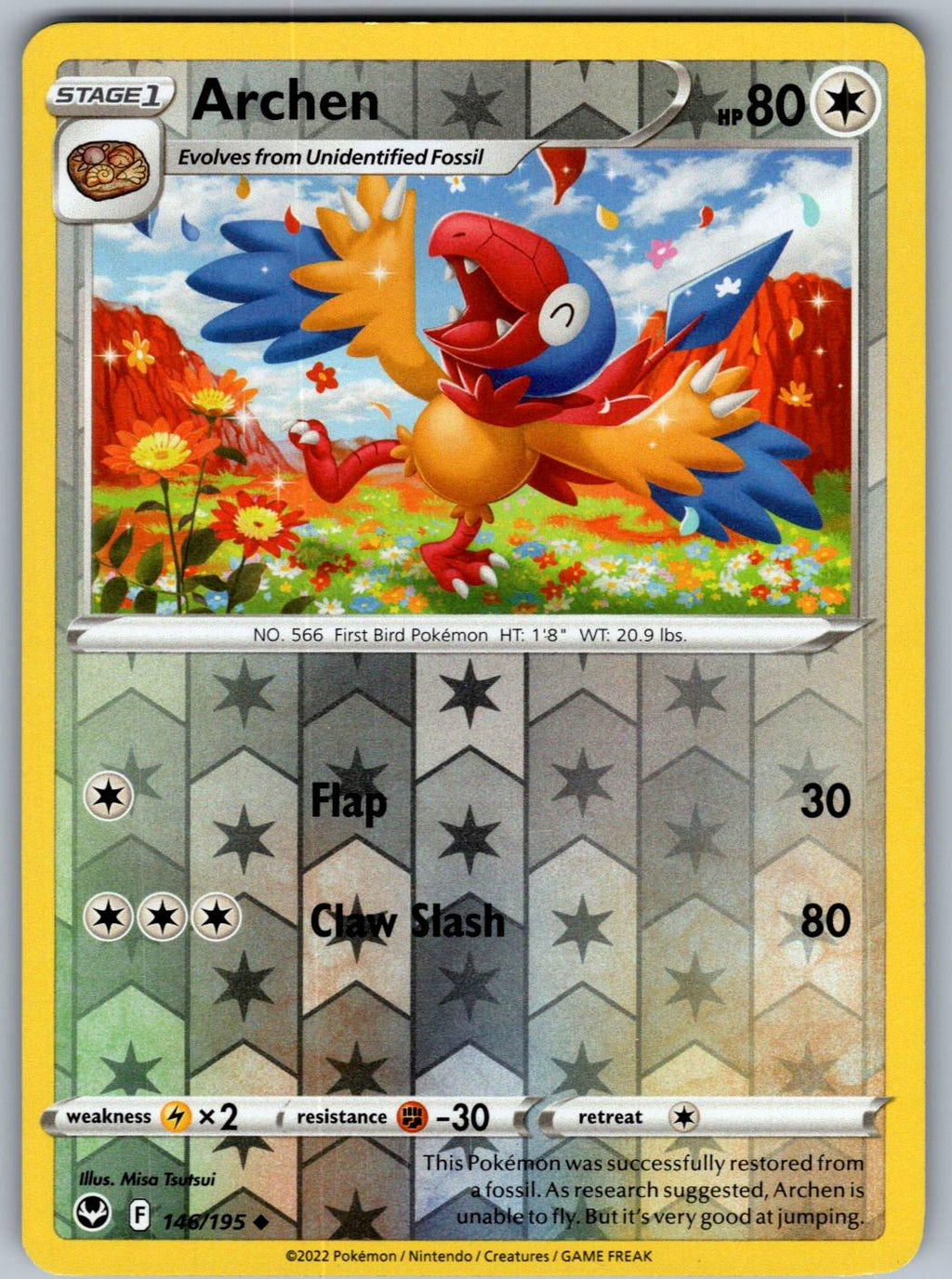 Archen 146/195 Silver Tempest Pokemon Reverse Holo