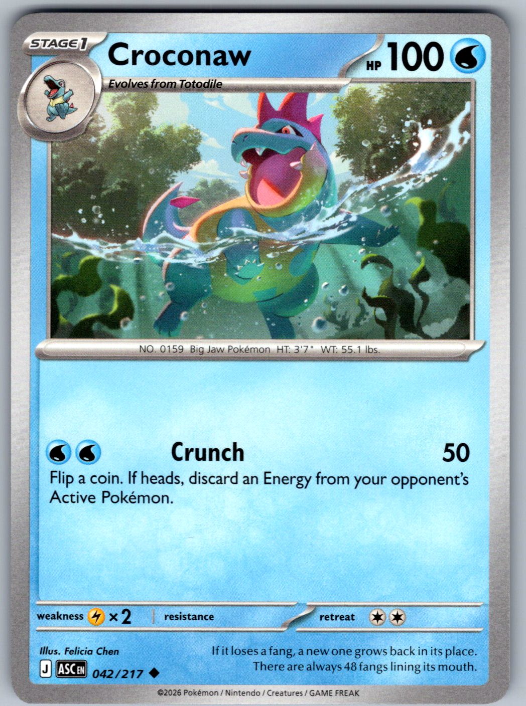Croconaw 042/217 Ascended Heroes Pokemon