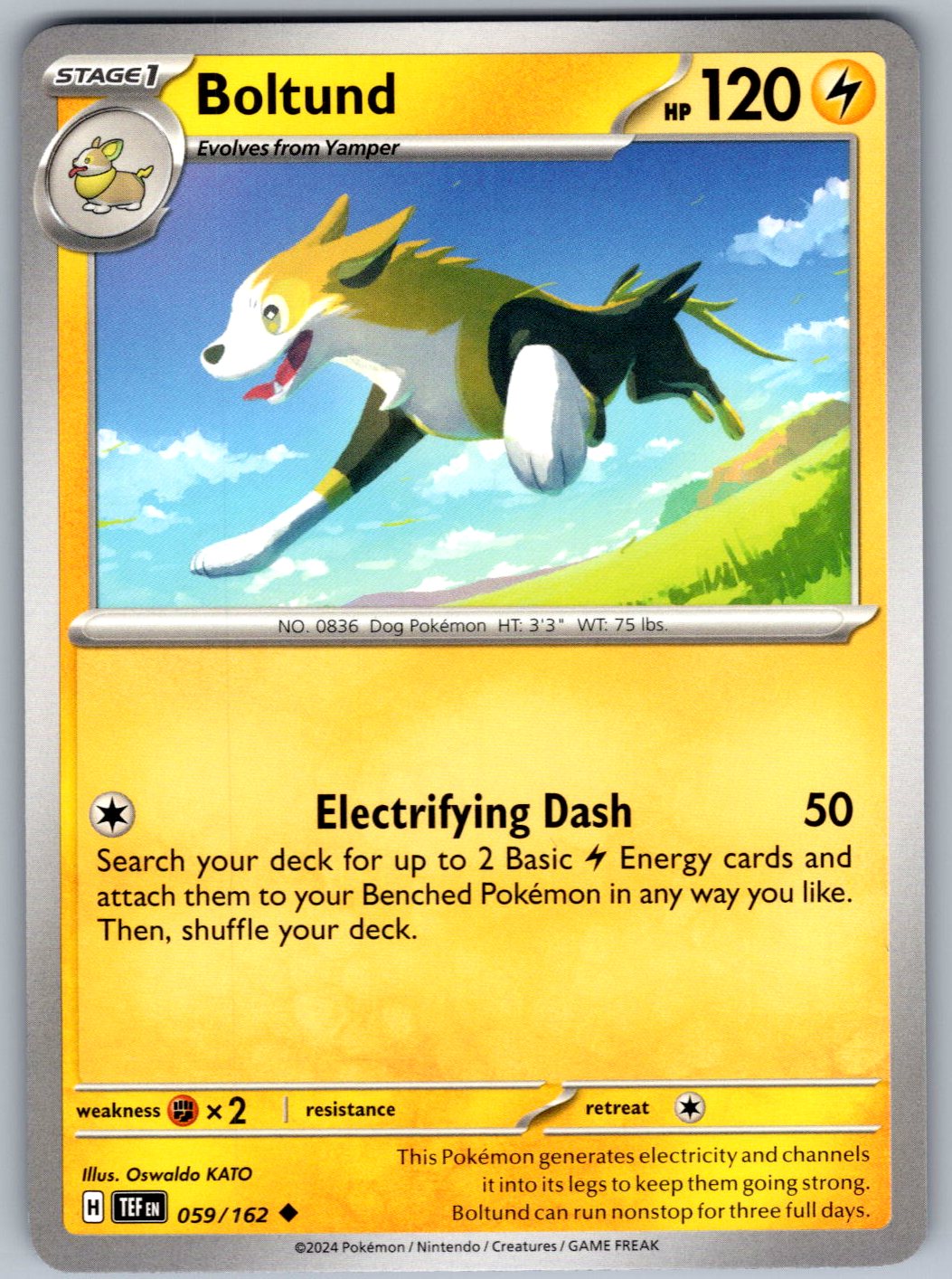 Boltund 059/162 Temporal Forces Pokemon