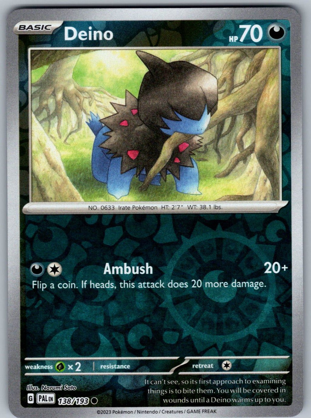 Deino 138/193 Paldea Evolved Pokemon Reverse Holo
