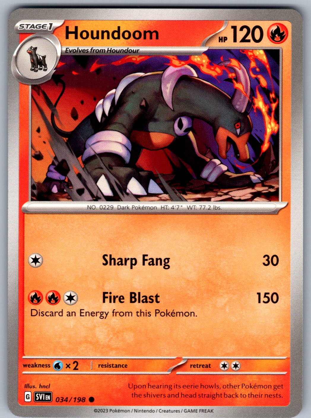 Houndoom 034/198 Scarlet & Violet Pokemon