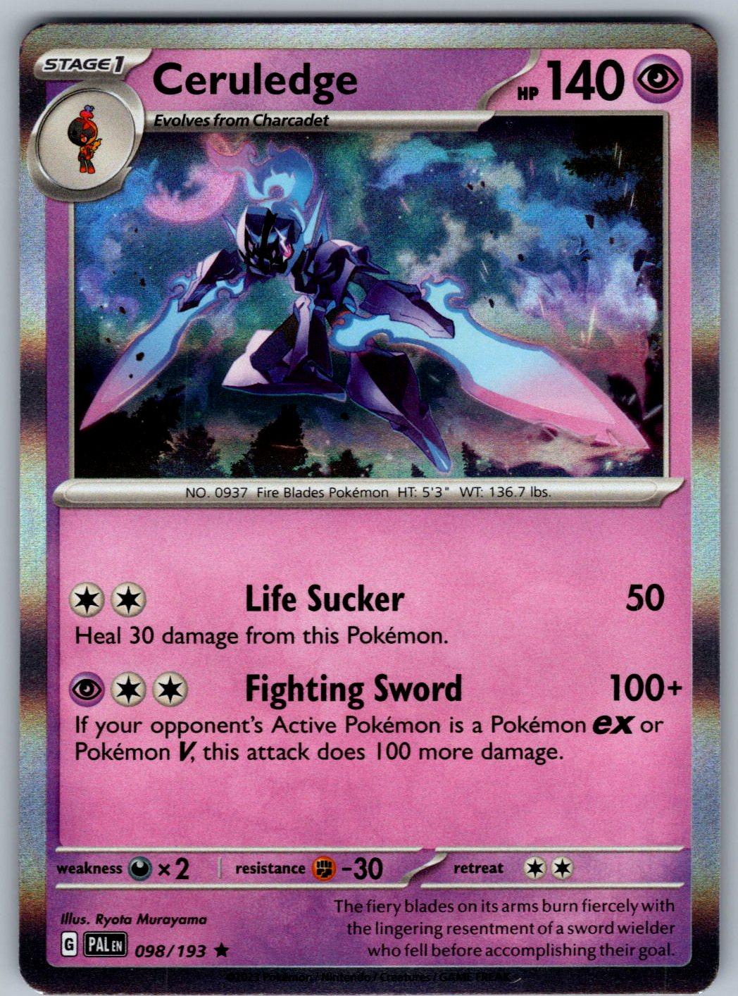 Ceruledge 098/193 Paldea Evolved Pokemon Holo