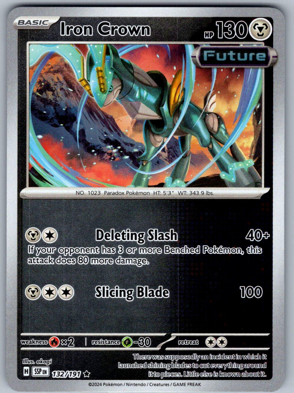 Iron Crown 132/191 Surging Sparks Pokemon Holo