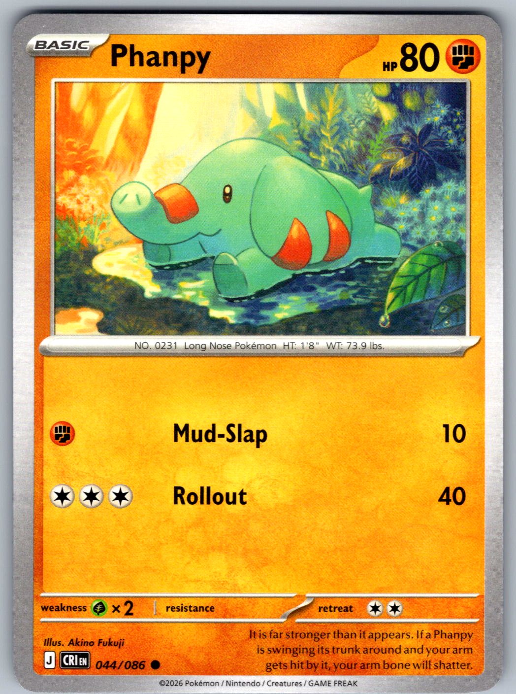 Phanpy 044/086 Chaos Rising Pokemon