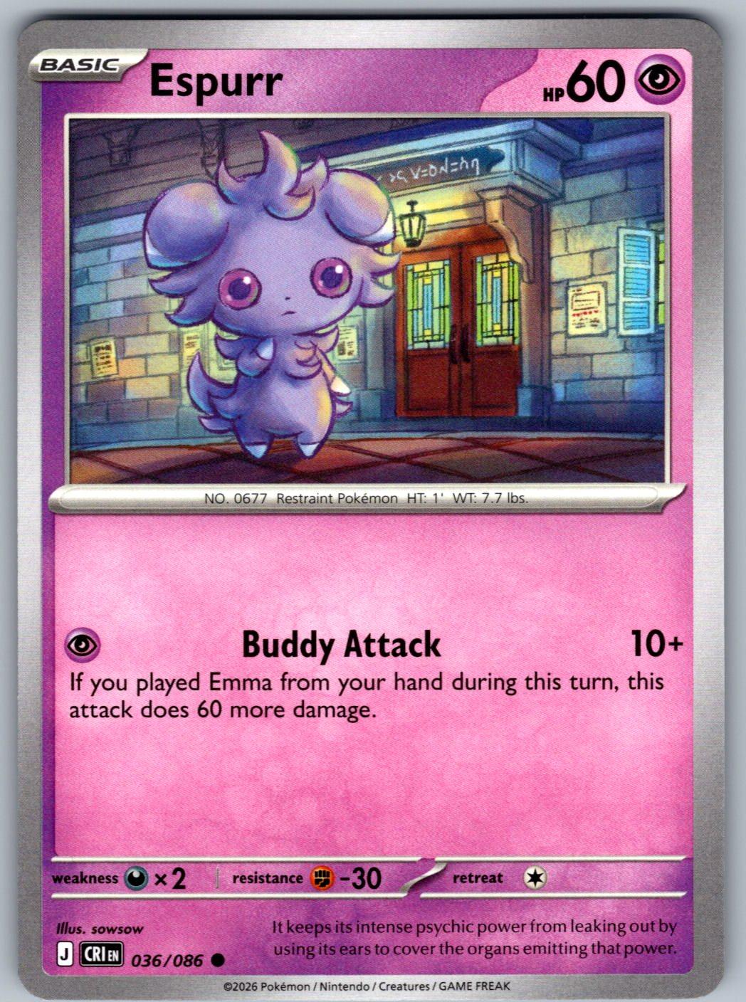 Espurr 036/086 Chaos Rising Pokemon
