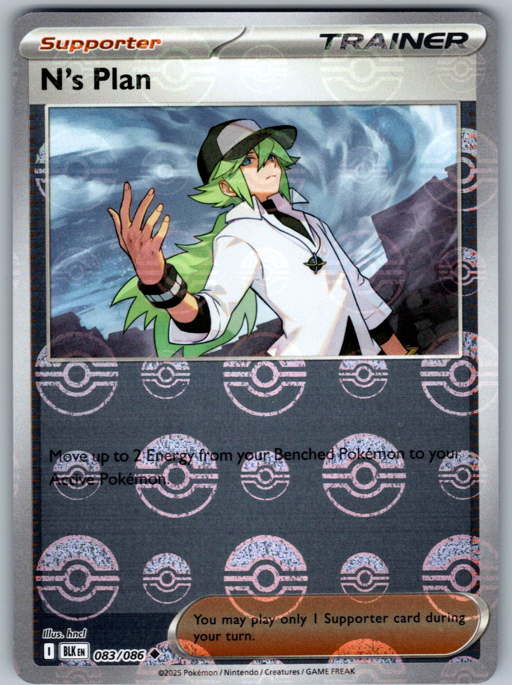 N's Plan (Poke Ball Pattern) 083/086 Black Bolt Pokemon Holo