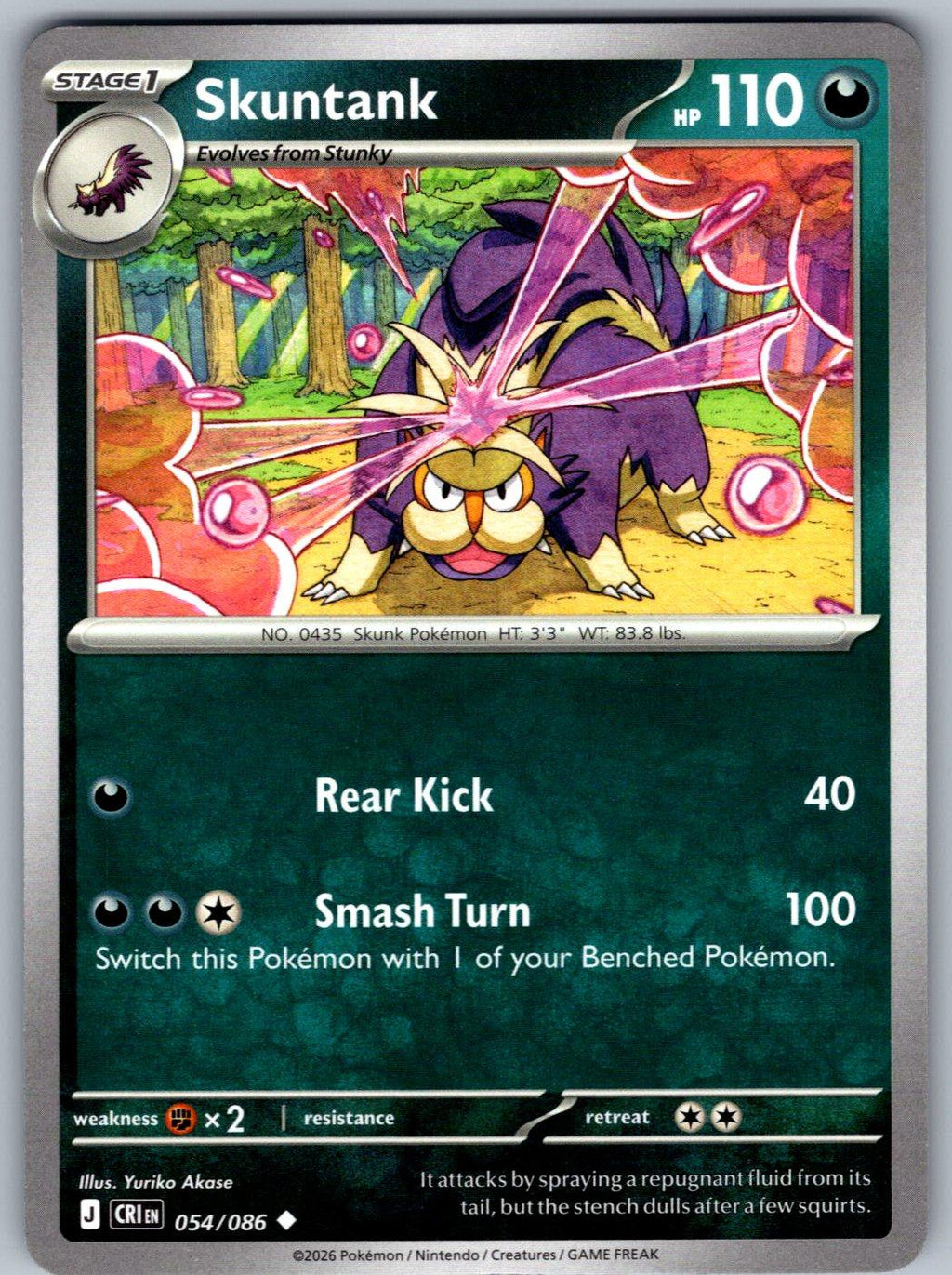 Skuntank 054/086 Chaos Rising Pokemon