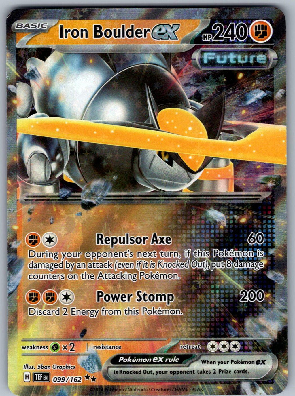 Iron Boulder ex 099/162 Temporal Forces Pokemon Holo