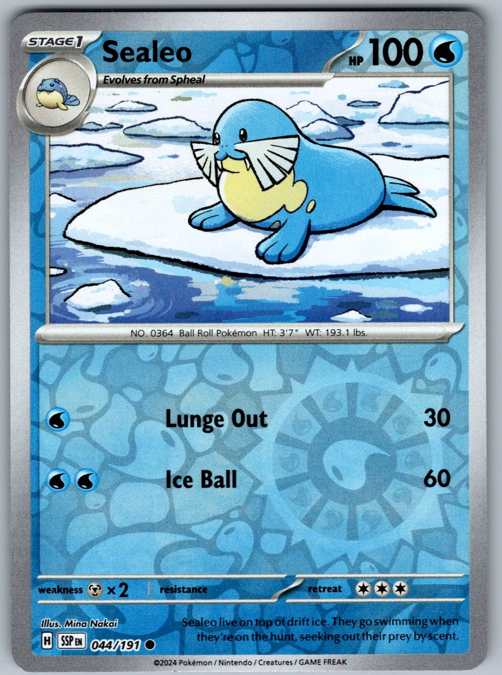 Sealeo 044/191 Surging Sparks Pokemon Reverse Holo