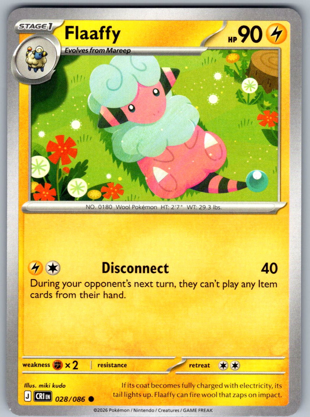 Flaaffy 028/086 Chaos Rising Pokemon