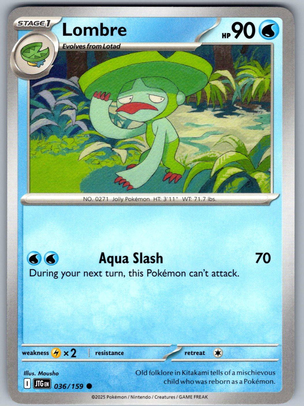 Lombre 036/159 Journey Together Pokemon