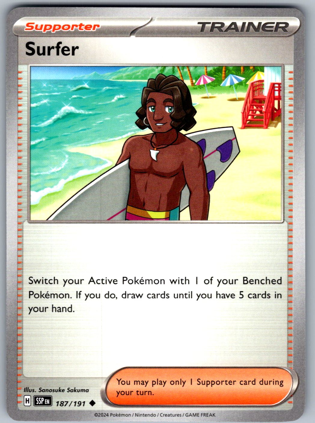 Surfer 187/191 Surging Sparks Pokemon